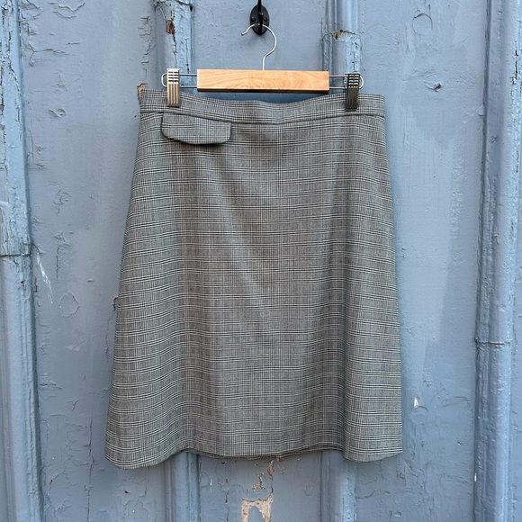 Jil Sander Houndstooth Plaid Wool Check Midi, size 36 - Picture 1 of 8